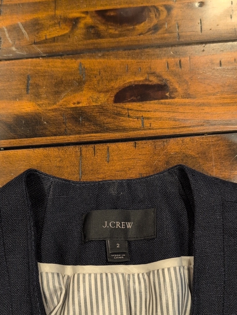 J. Crew Linen Collarless Blazer - Picture 3 of 7